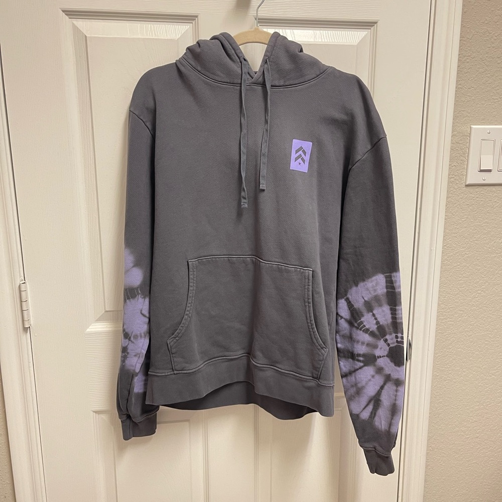 Barry's Grey Purple Tie Dye Hoodie Sweatshirt